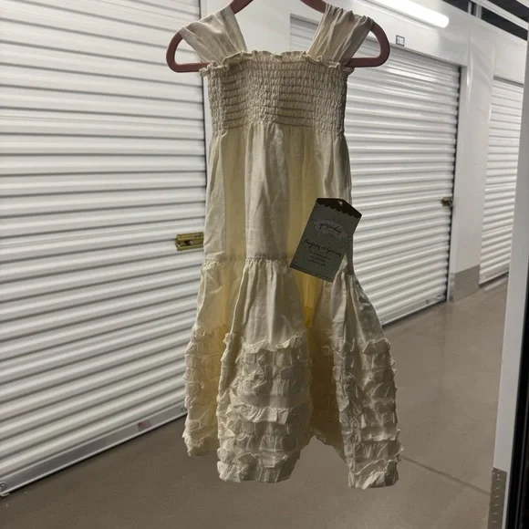 Persnickety Linen Cream Ruffle Dress, Size 12 months, NWT - Picture 3 of 5